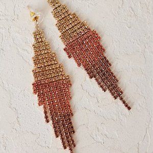 NEW~ Anthropologie Ombre Chainmail Chandelier Earrings
